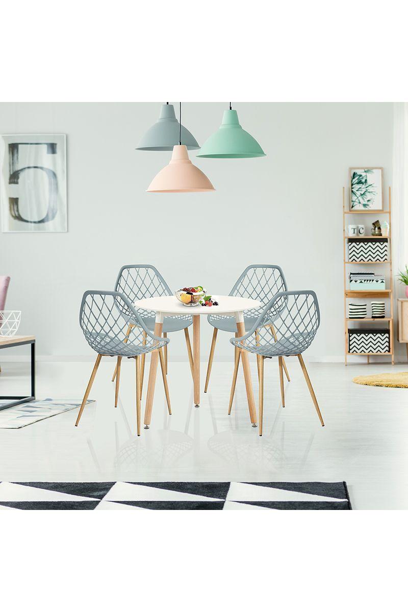 Pack Comedor Mesa y 4 Sillas PP Gris-5