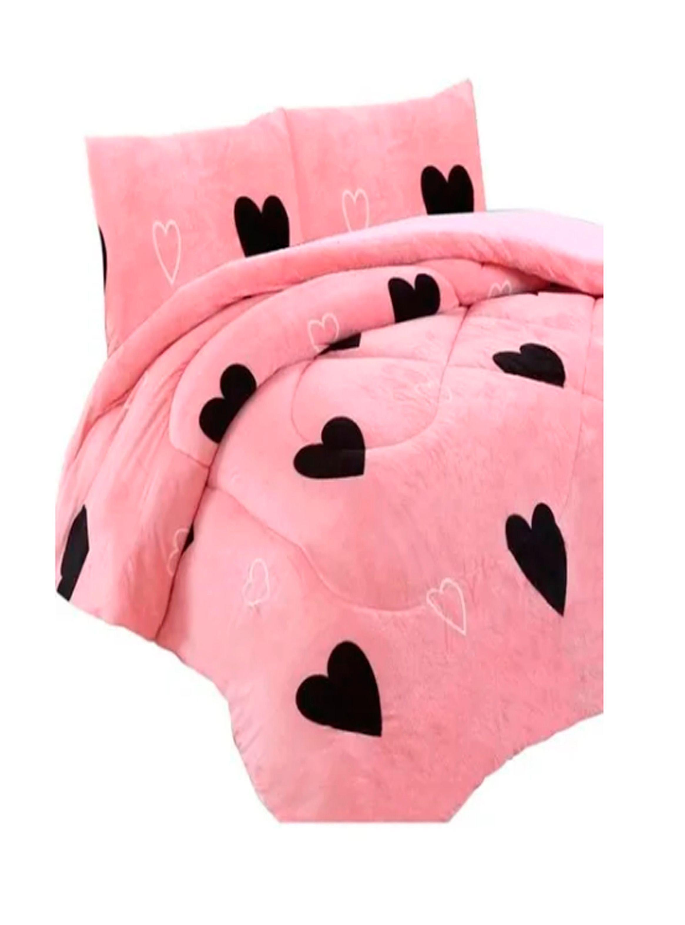 plumon cobertor chiporro rosado corazon 2.0-0