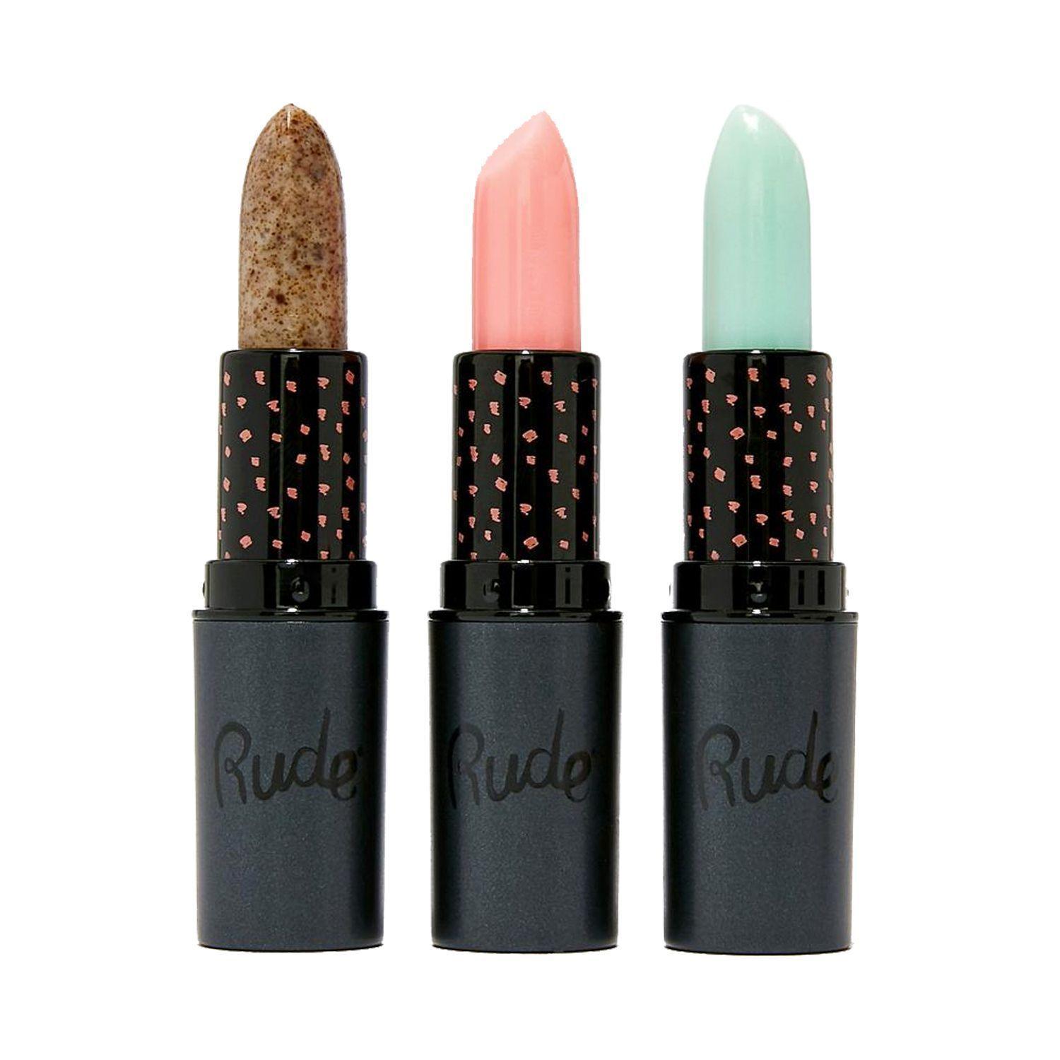 Set 3 Labiales Exfoliantes Colección "Renew My Lips" Rude Cosmetics-0
