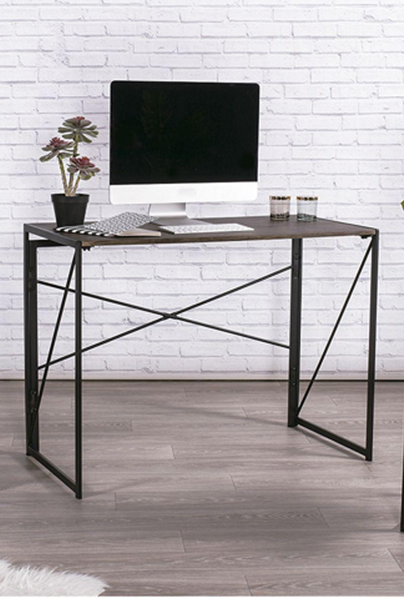 Escritorio Arrimo Plegable Metal MDF 100x50x72 cm-1