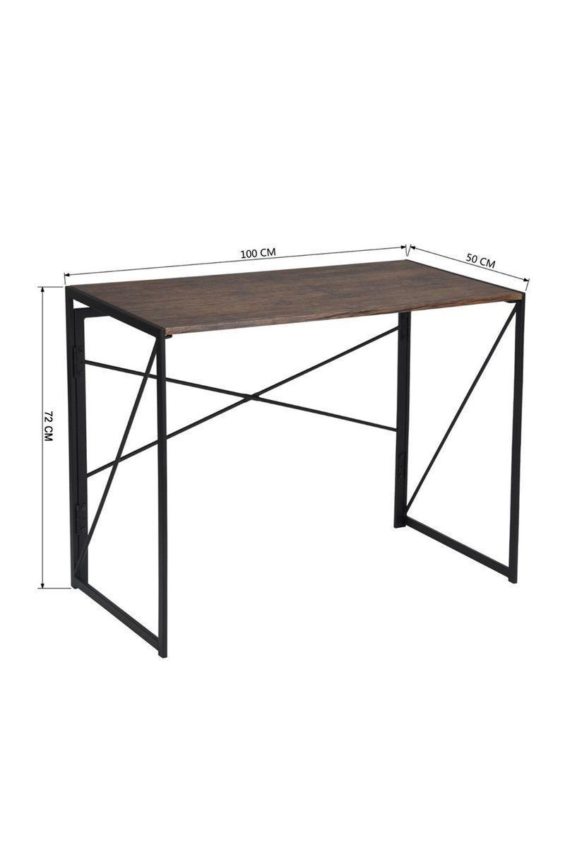 Escritorio Arrimo Plegable Metal MDF 100x50x72 cm-2