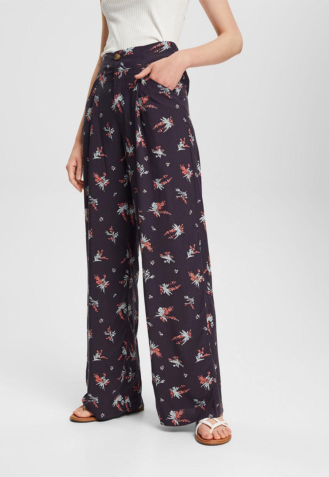 Pantalón De Tela Esprit Azul oscuro-0