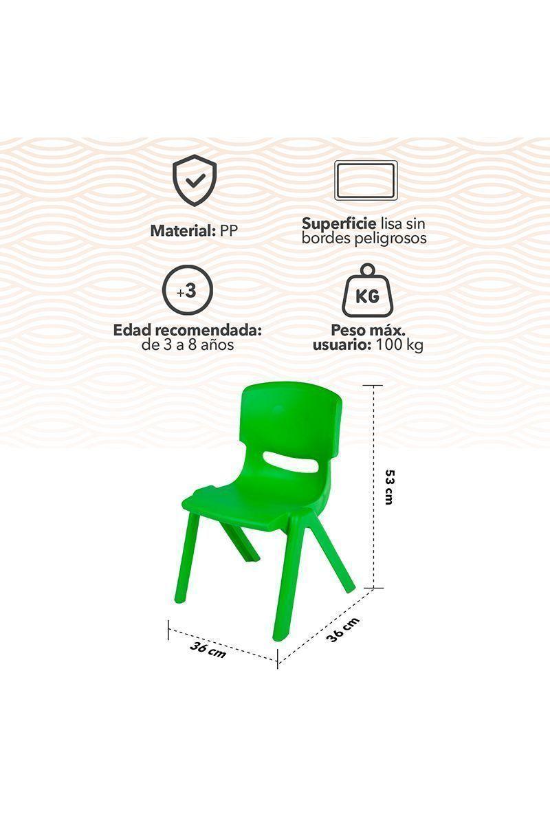 Pack 4 Sillas Infantiles Verde-2