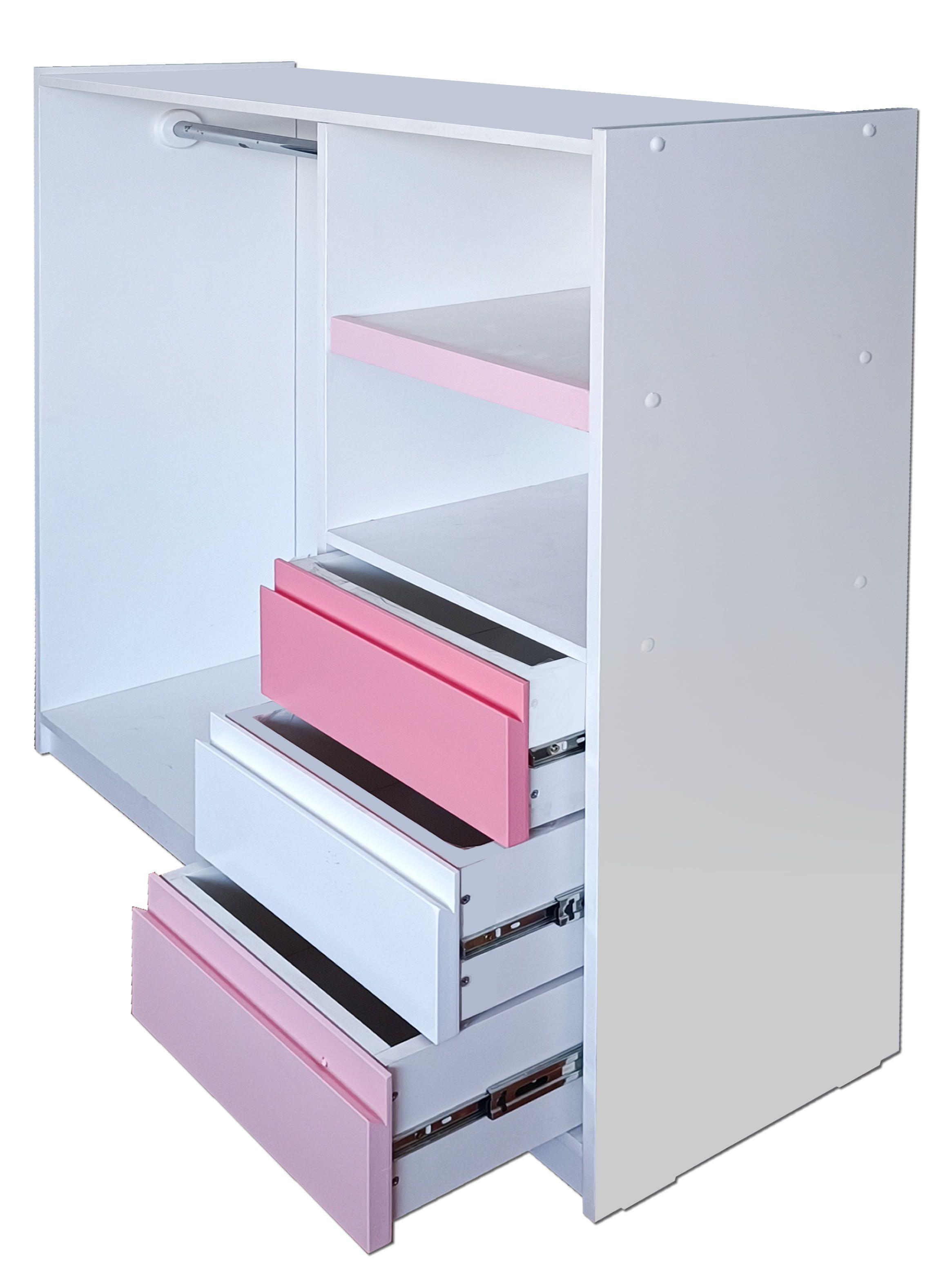Mini Closet Montessori Minimal Rosado Blanco Rosa-3