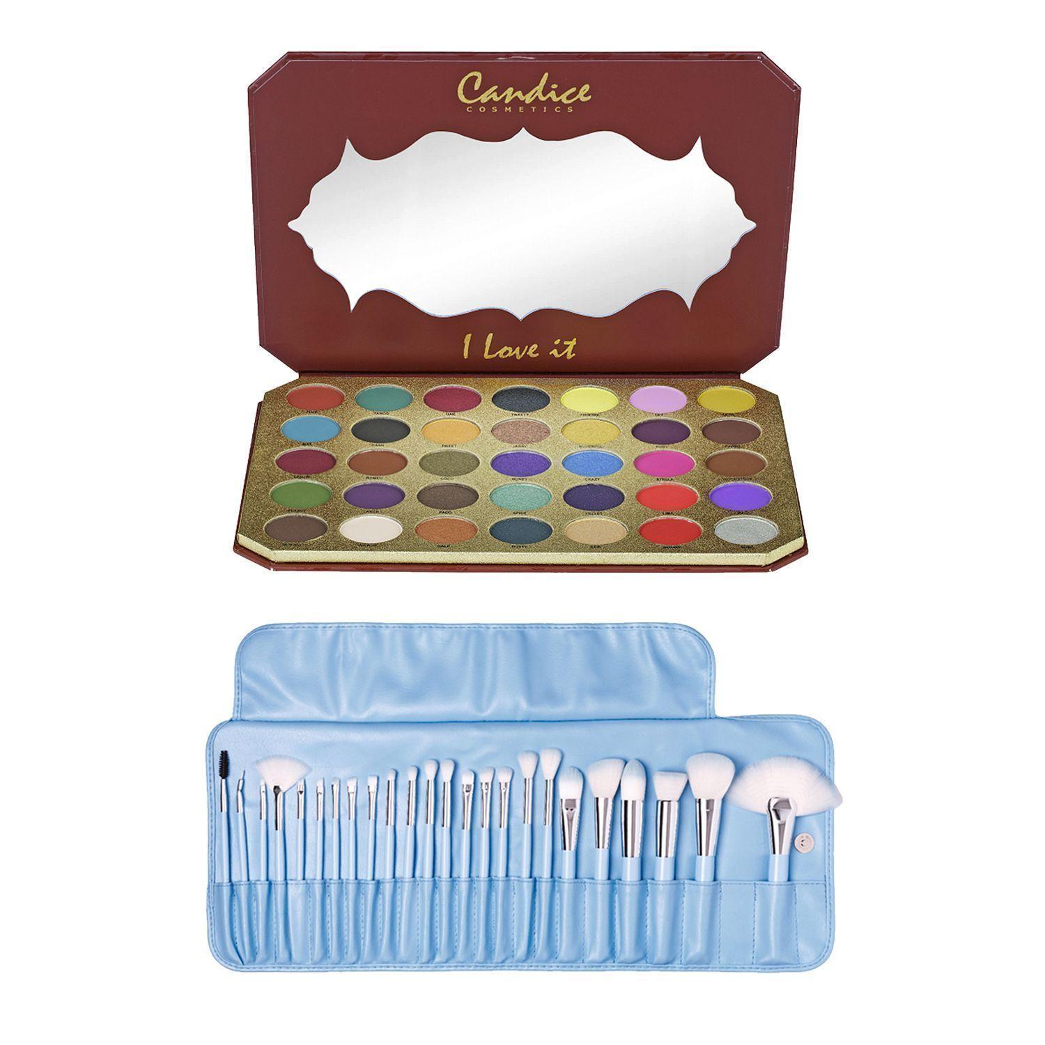 Pack Paleta de Sombras "I Love It" de Candice Cosmetics + Set de 24 Brochas Pastel Bubble Gun Beauty Creations-0