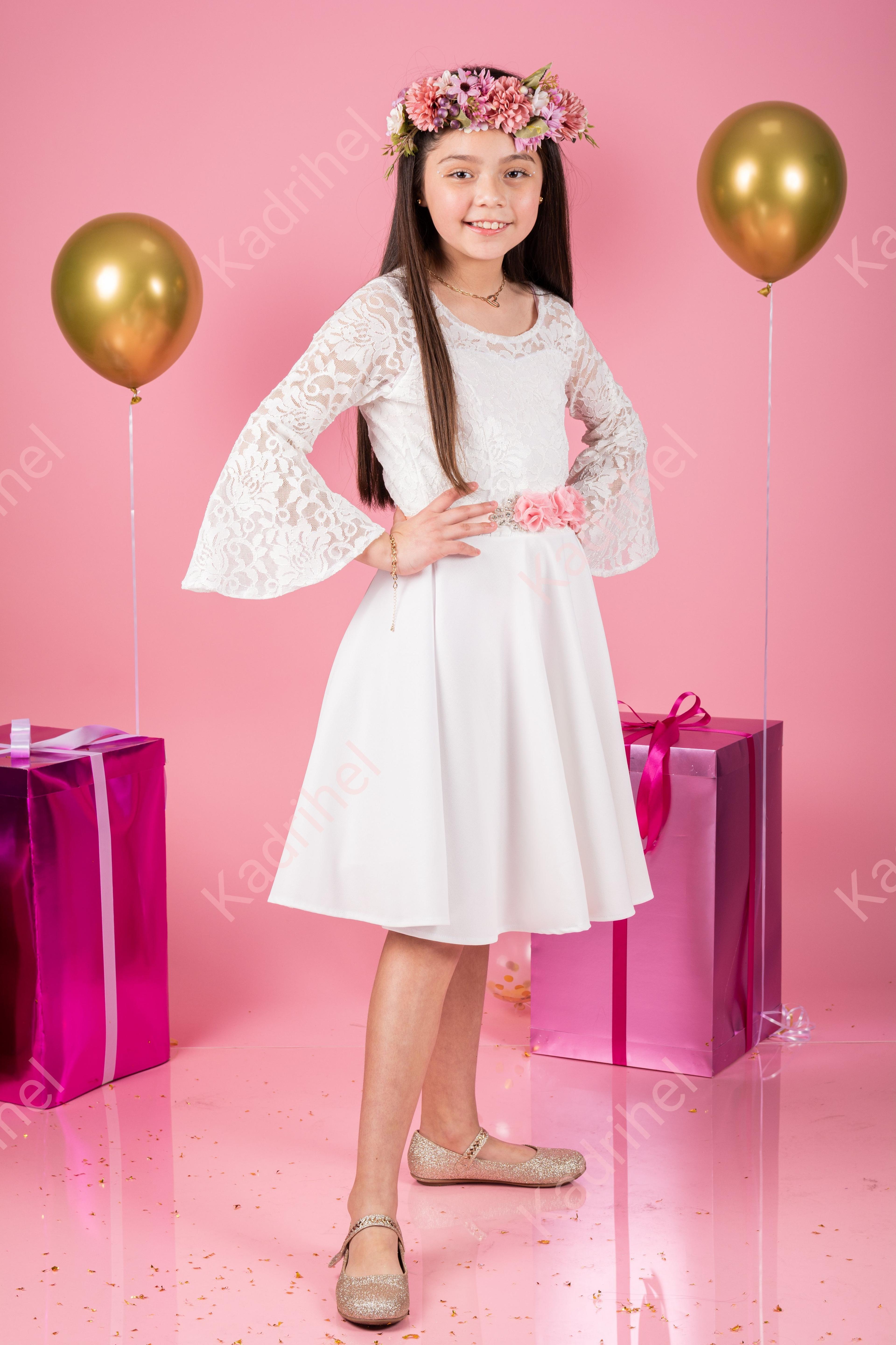 VESTIDO DE NIÑA CORTO BODA GALA BAUTIZO N013-1