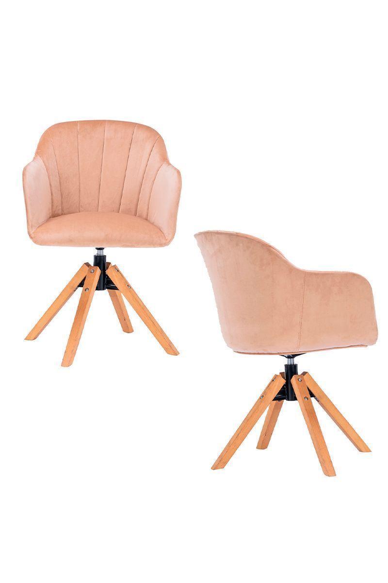 Pack 4 Silla de Comedor Sitial de Terciopelo Rosa-3