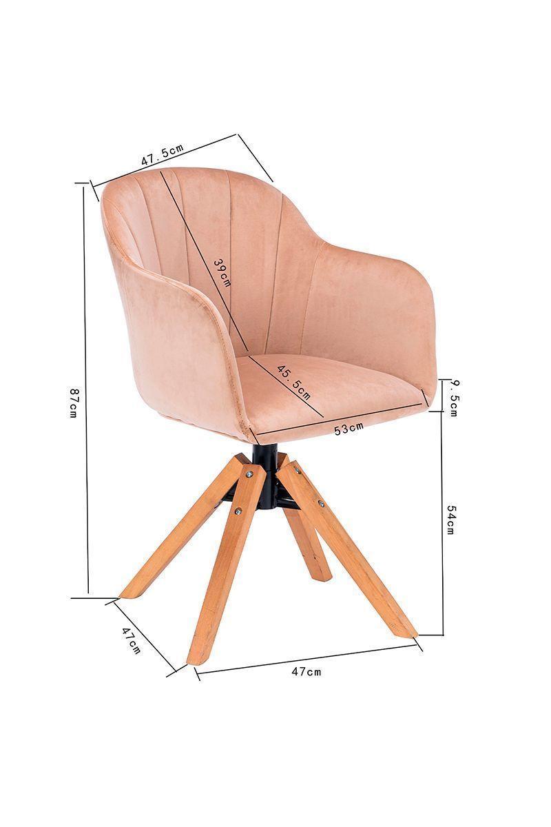 Pack 4 Silla de Comedor Sitial de Terciopelo Rosa-2