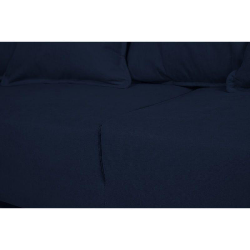 Sofá Cordelia Chenille Tipo Lino Azul 2 Cuerpos-3