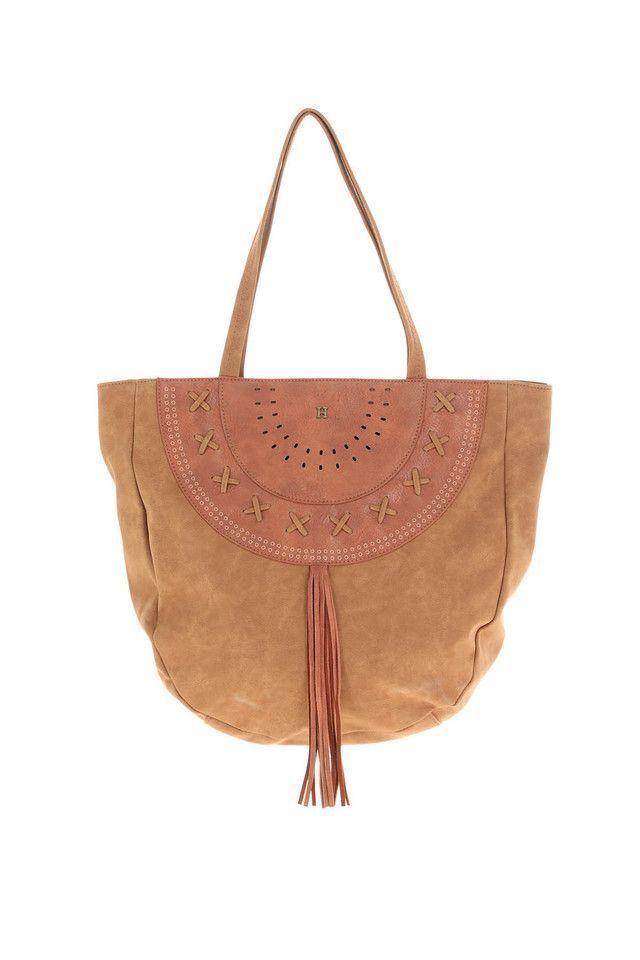 Cartera Hombro Café Trigal Flecos Humana-0