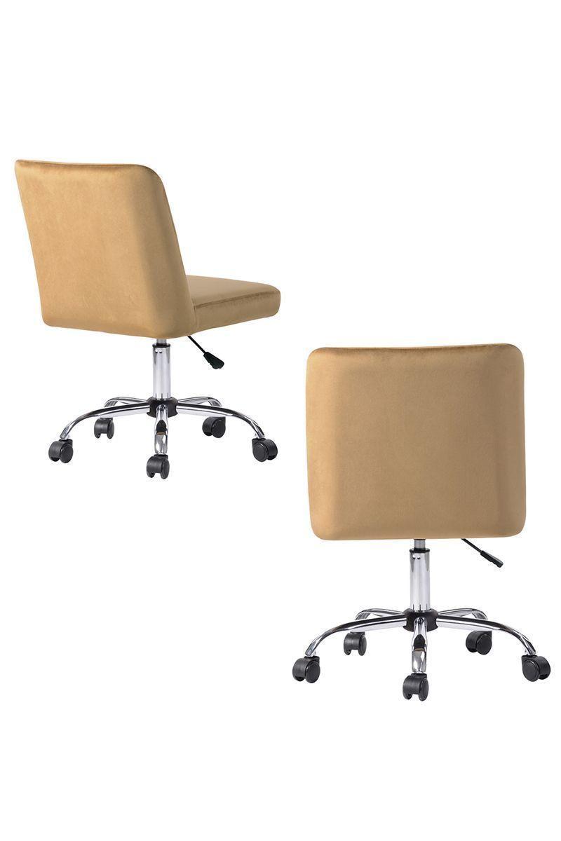 Silla de Oficina Acolchada Altura Ajustable Café-3