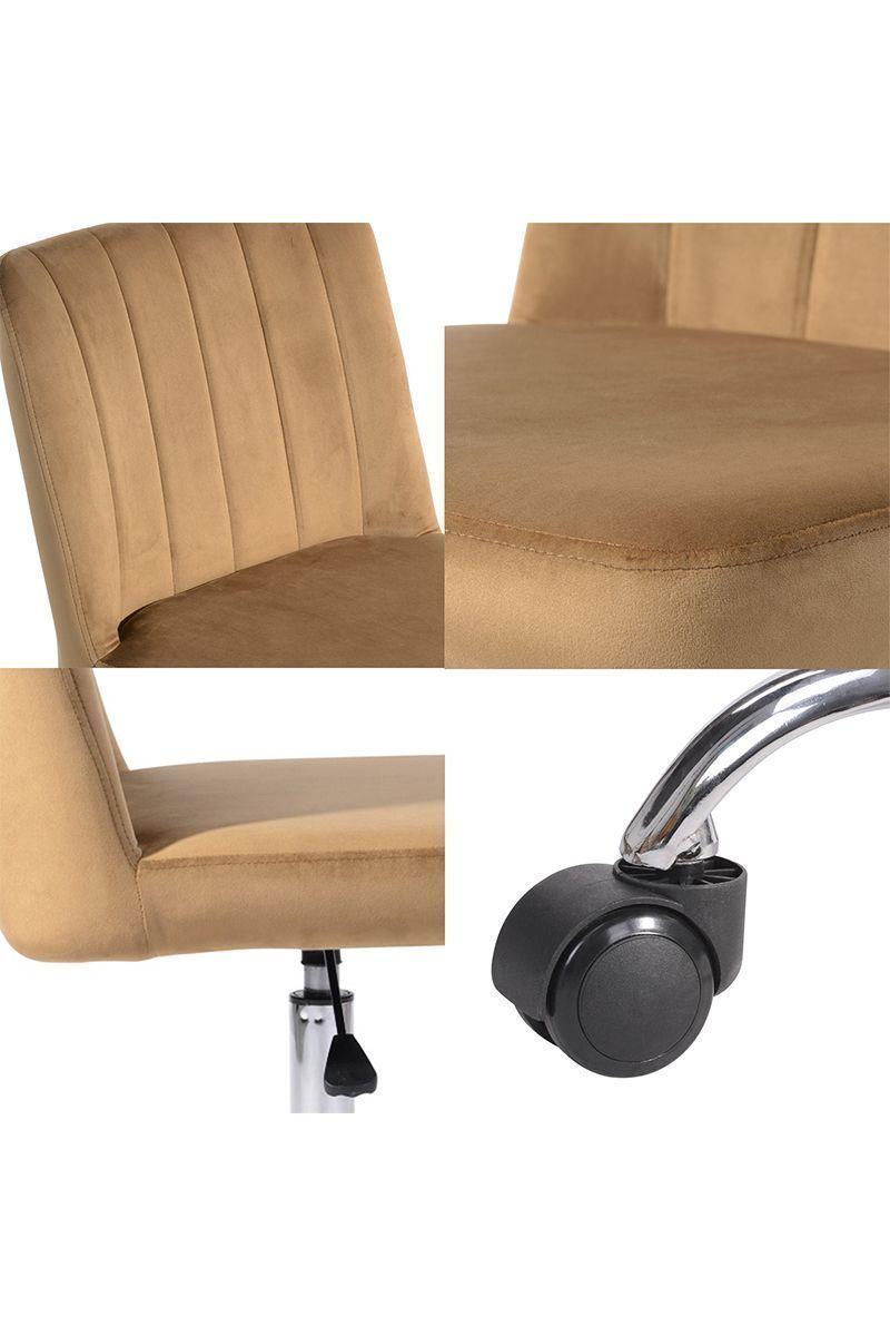 Silla de Oficina Acolchada Altura Ajustable Café-4
