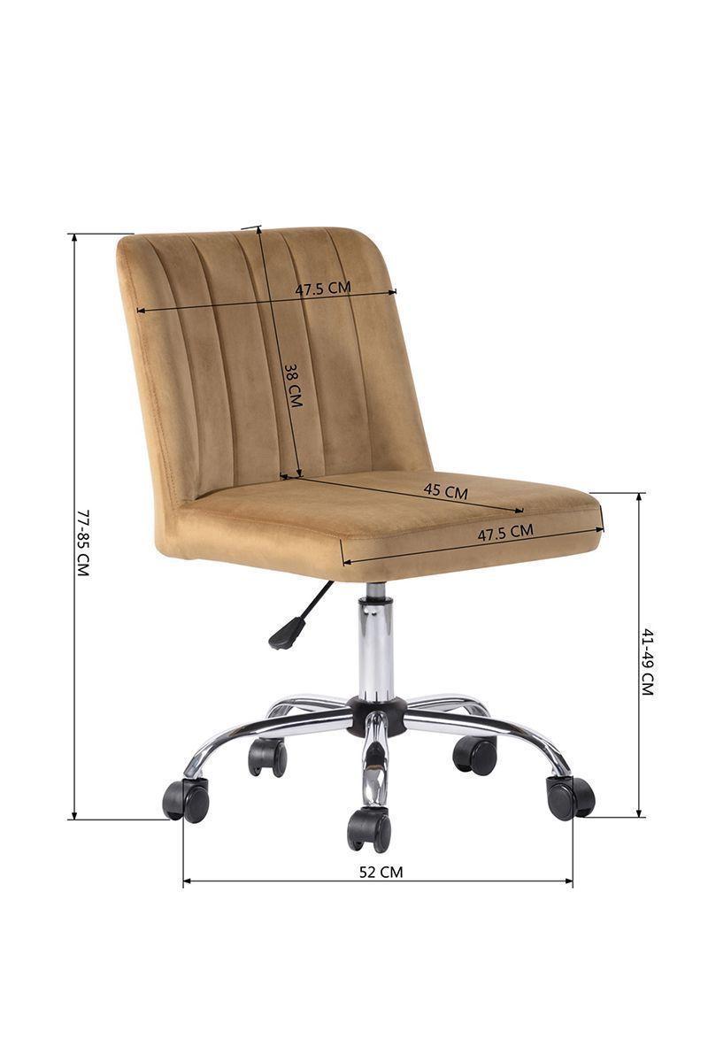 Silla de Oficina Acolchada Altura Ajustable Café-2