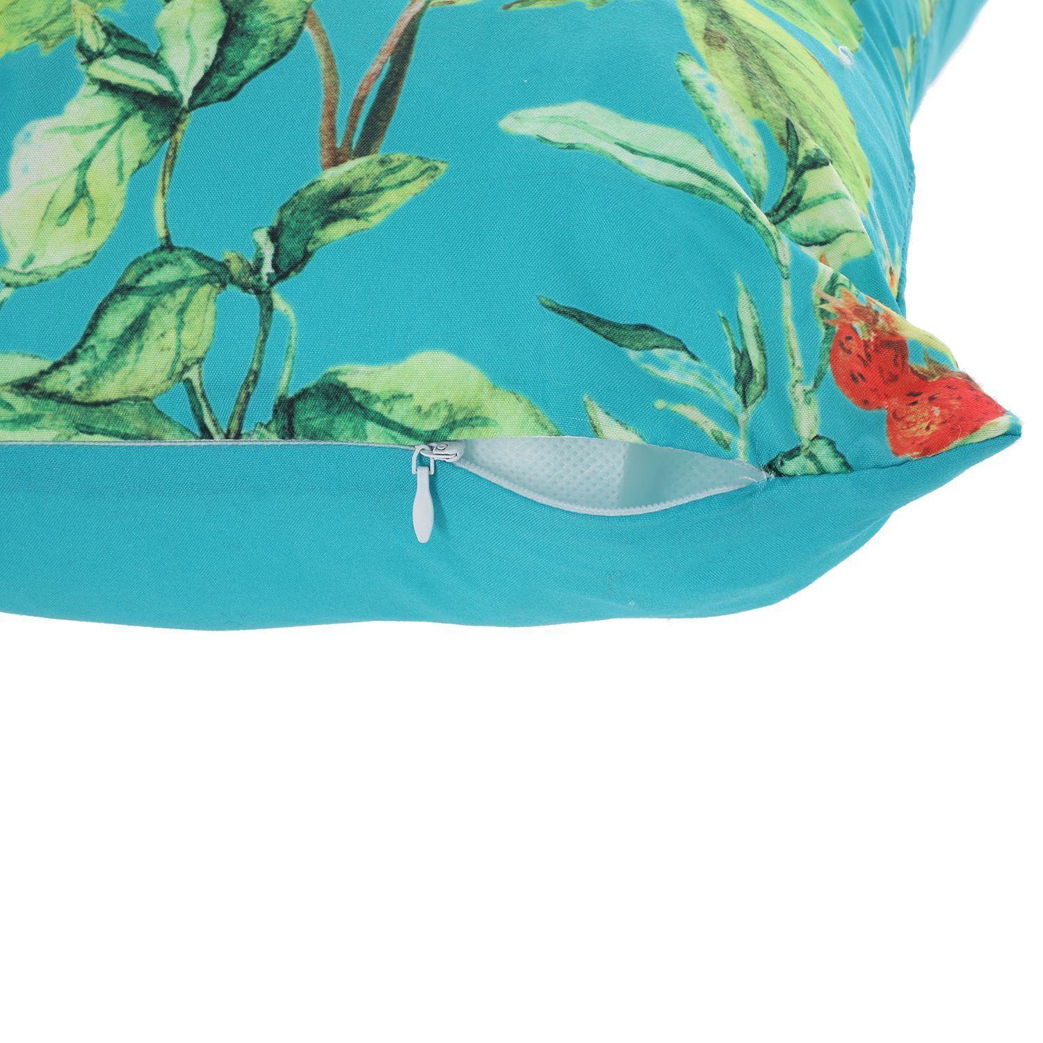 Cojin Mas Funda Decorativa Bucolicos Flores Fondo Verde 45x45 cm-2