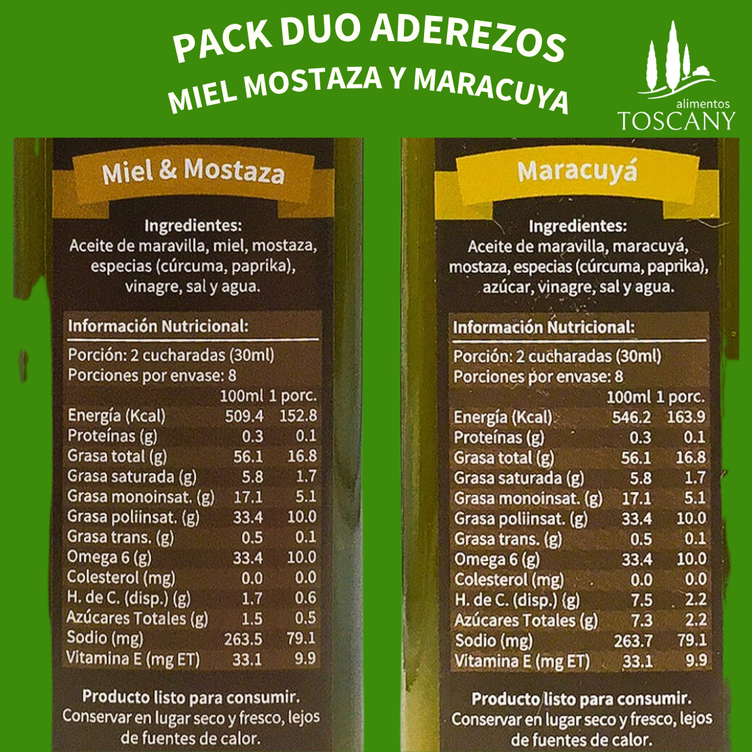 Pack Duo Aderezos Maracuyá y Miel Mostaza-2