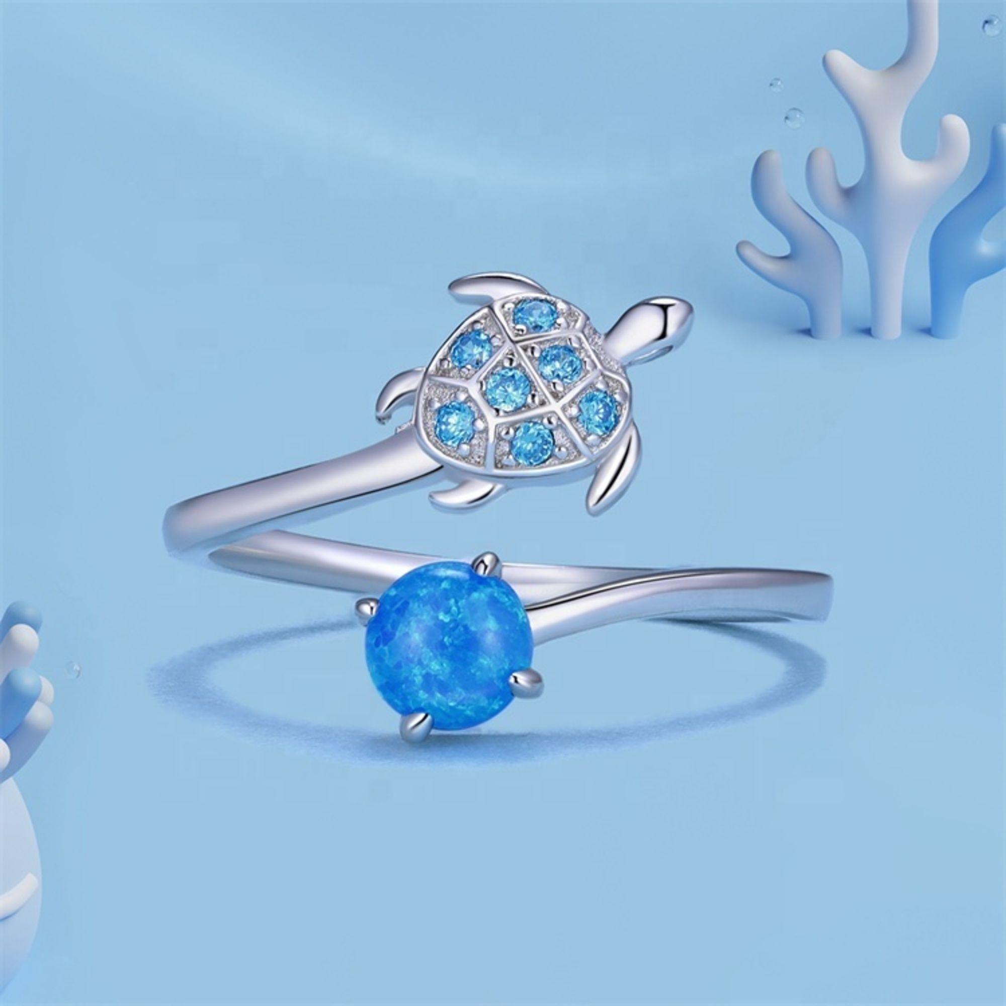Anillo Tortuga Ajustable Plata 925-2