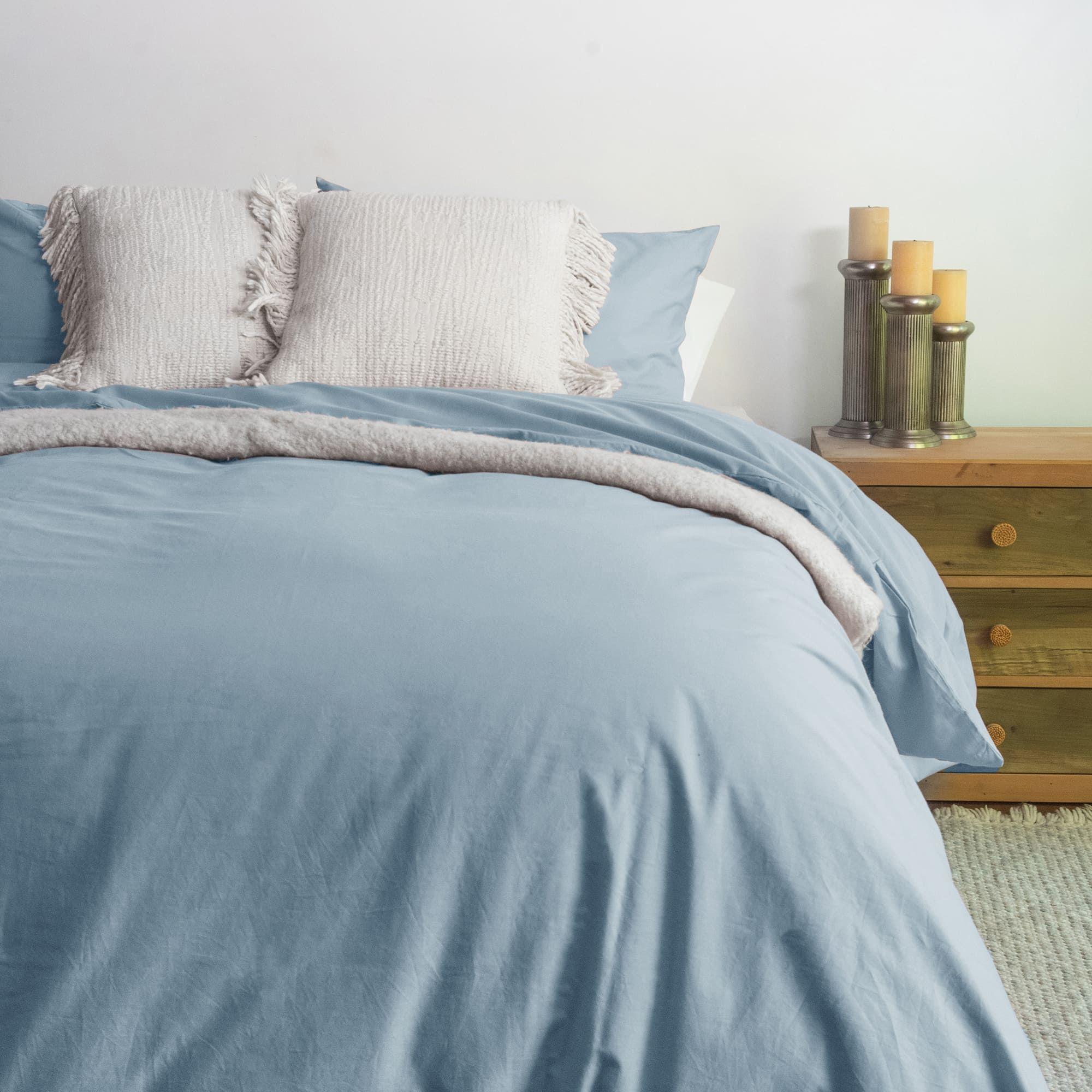 Cubreplumón Karsten Liss 2 plazas Azul 180 hilos-0