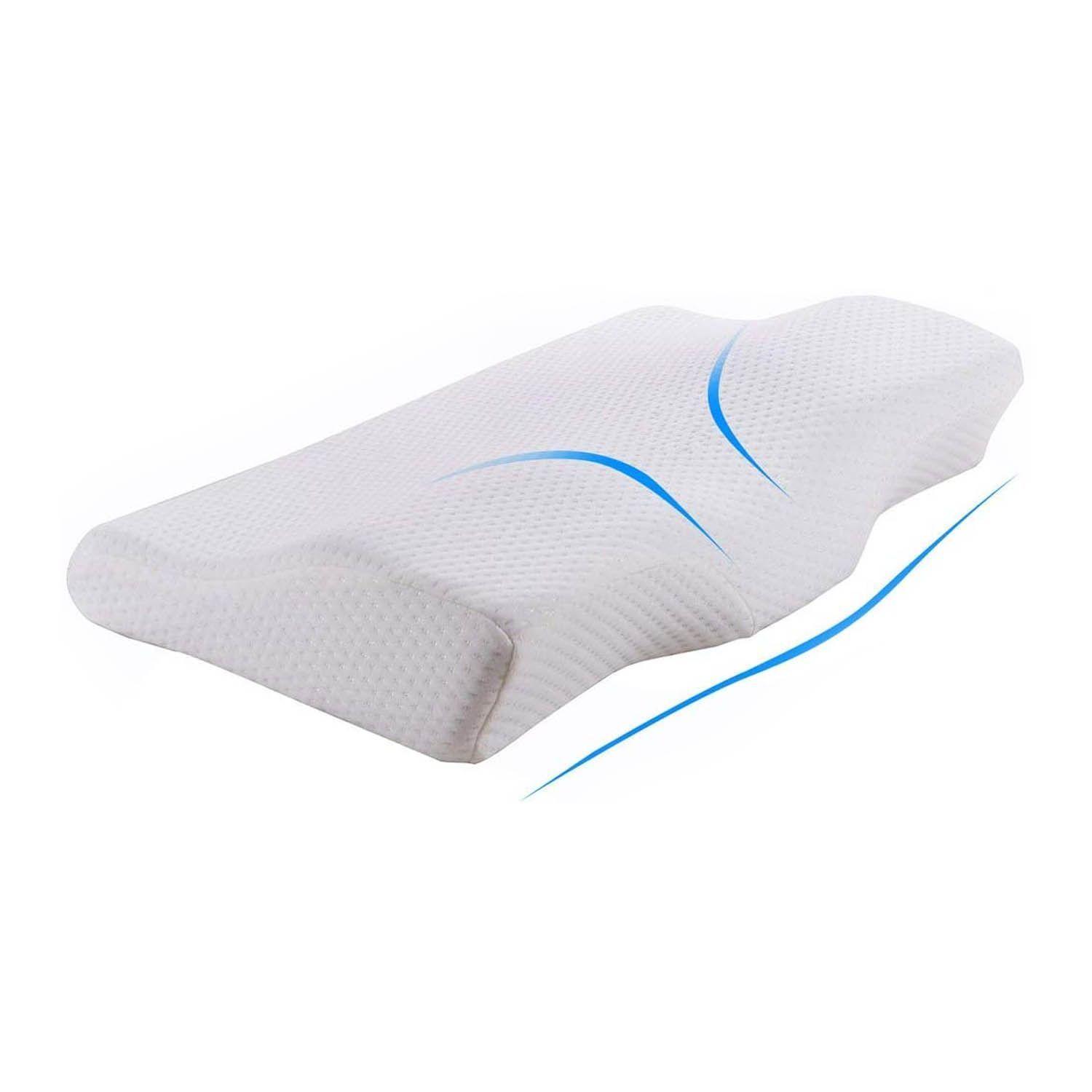 Almohada Ergonómica Viscoelástica Hipoalergénica y Antibacteriana-0