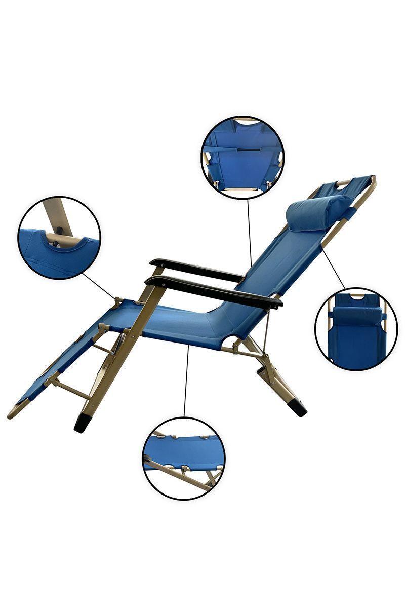 Silla reclinable para exterior NOVAHUS azul-3
