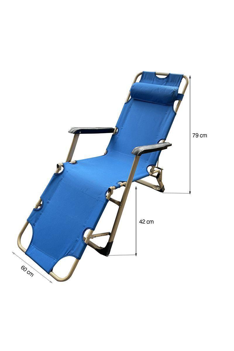 Silla reclinable para exterior NOVAHUS azul-2