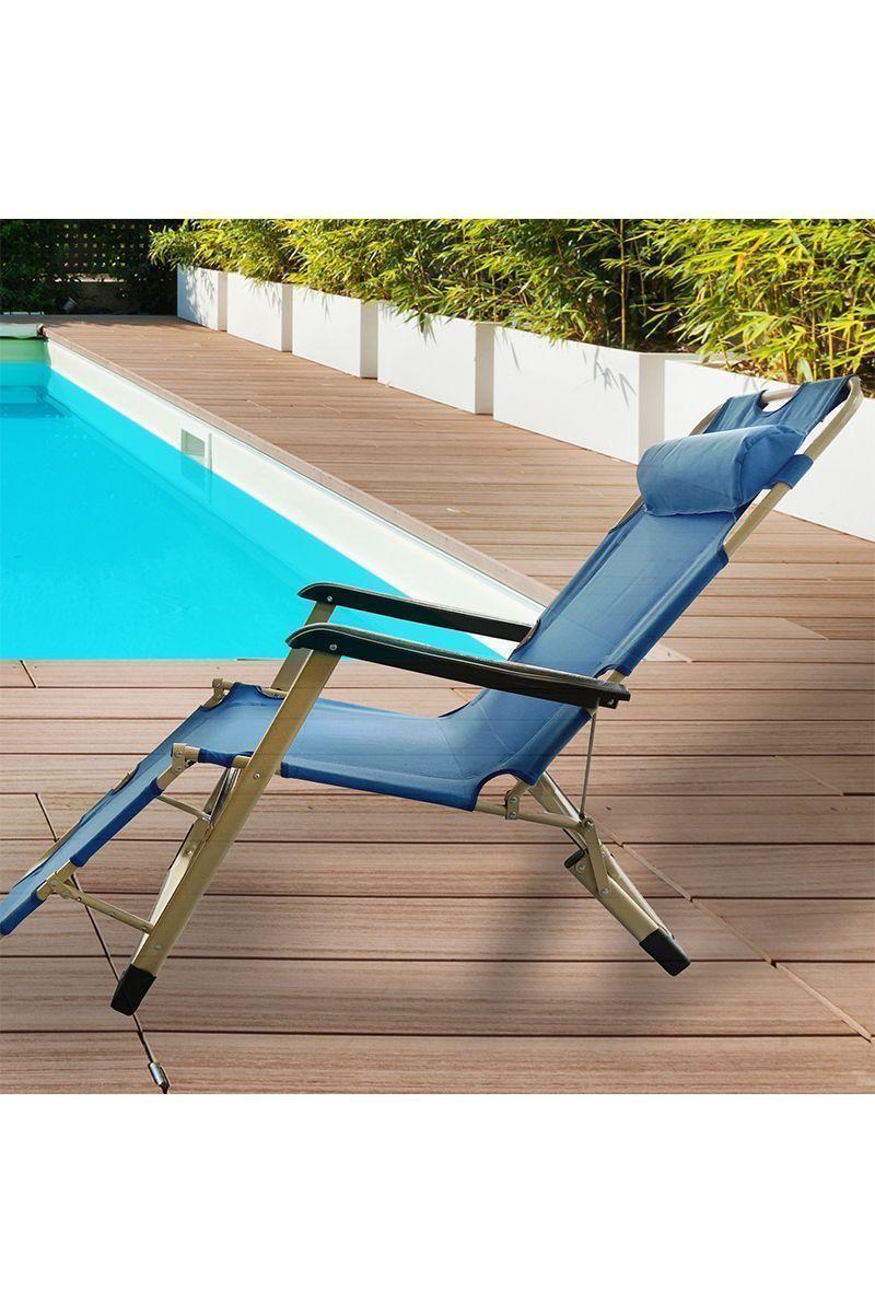 Silla reclinable para exterior NOVAHUS azul-5