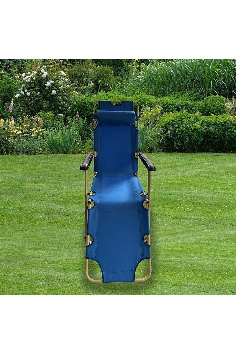 Silla reclinable para exterior NOVAHUS azul-1