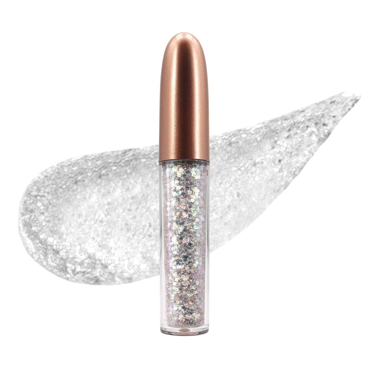 Delineador Ojos Glitter Liquido Escarchado Plateado-2