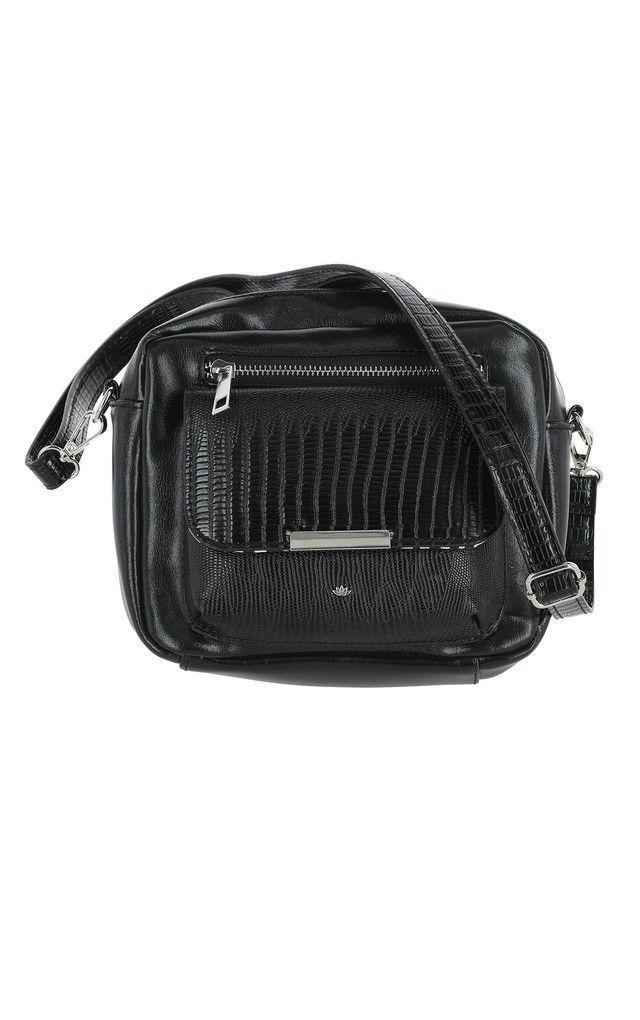 Cartera Cruzada Reptil Negra i-D-0