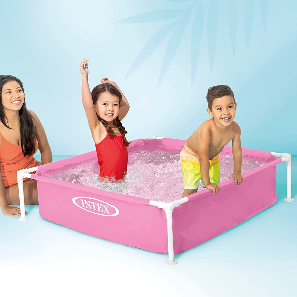 Piscina Estructural Mini Frame 122x122x30 Cm Rosa-2