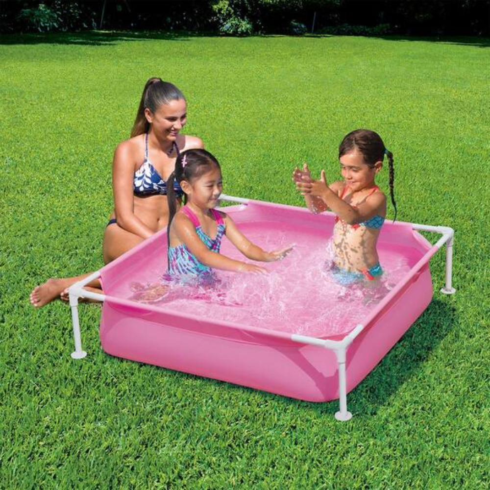 Piscina Estructural Mini Frame 122x122x30 Cm Rosa-4