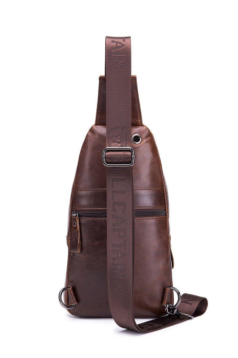 Bolso De Cuero Vintage Cross Body Banano Morral Bullcaptain XB110-2