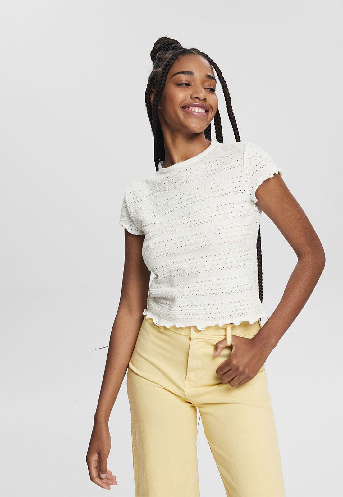 Polera Con Diseño Calado Esprit-0