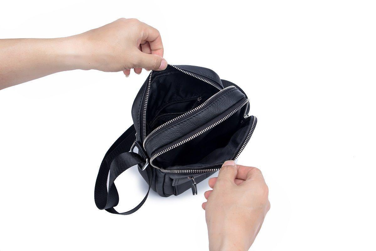 Bolso De Cuero Morral Hombro Banano Bag Bullcaptain DJB016-5