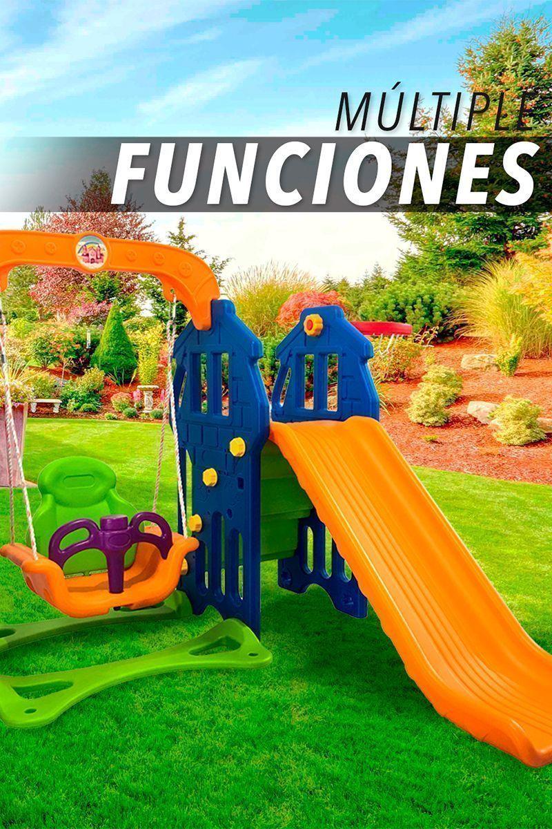 Columpio y Resbalín Infantil Naranjo-5