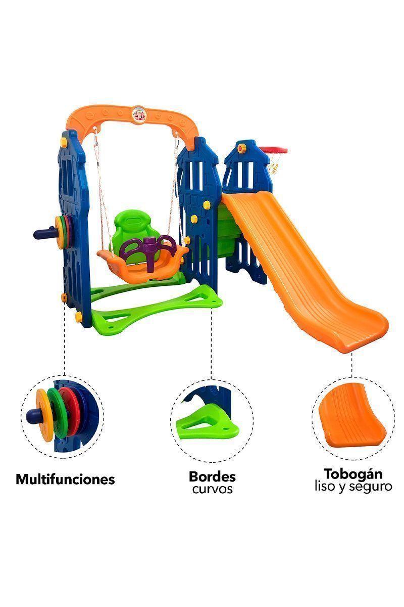 Columpio y Resbalín Infantil Naranjo-3