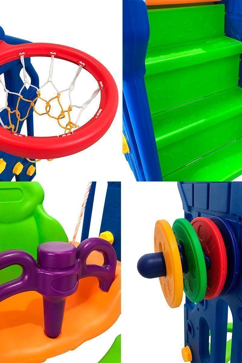 Columpio y Resbalín Infantil Naranjo-4