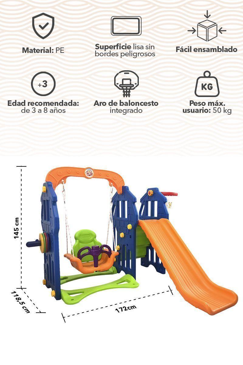 Columpio y Resbalín Infantil Naranjo-2