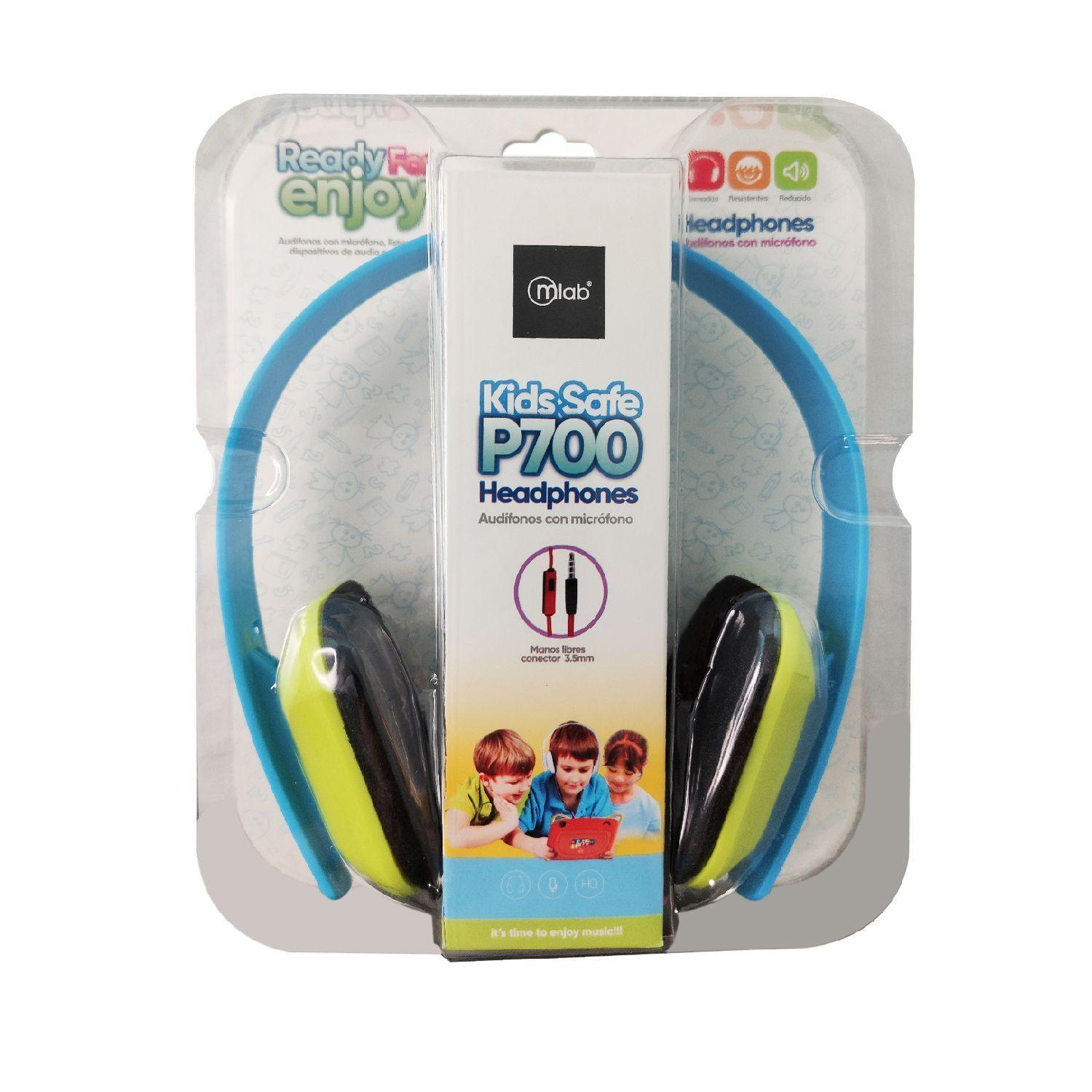 Audífonos Para Niños Ajustable Con Micrófono Azul - Ps-2