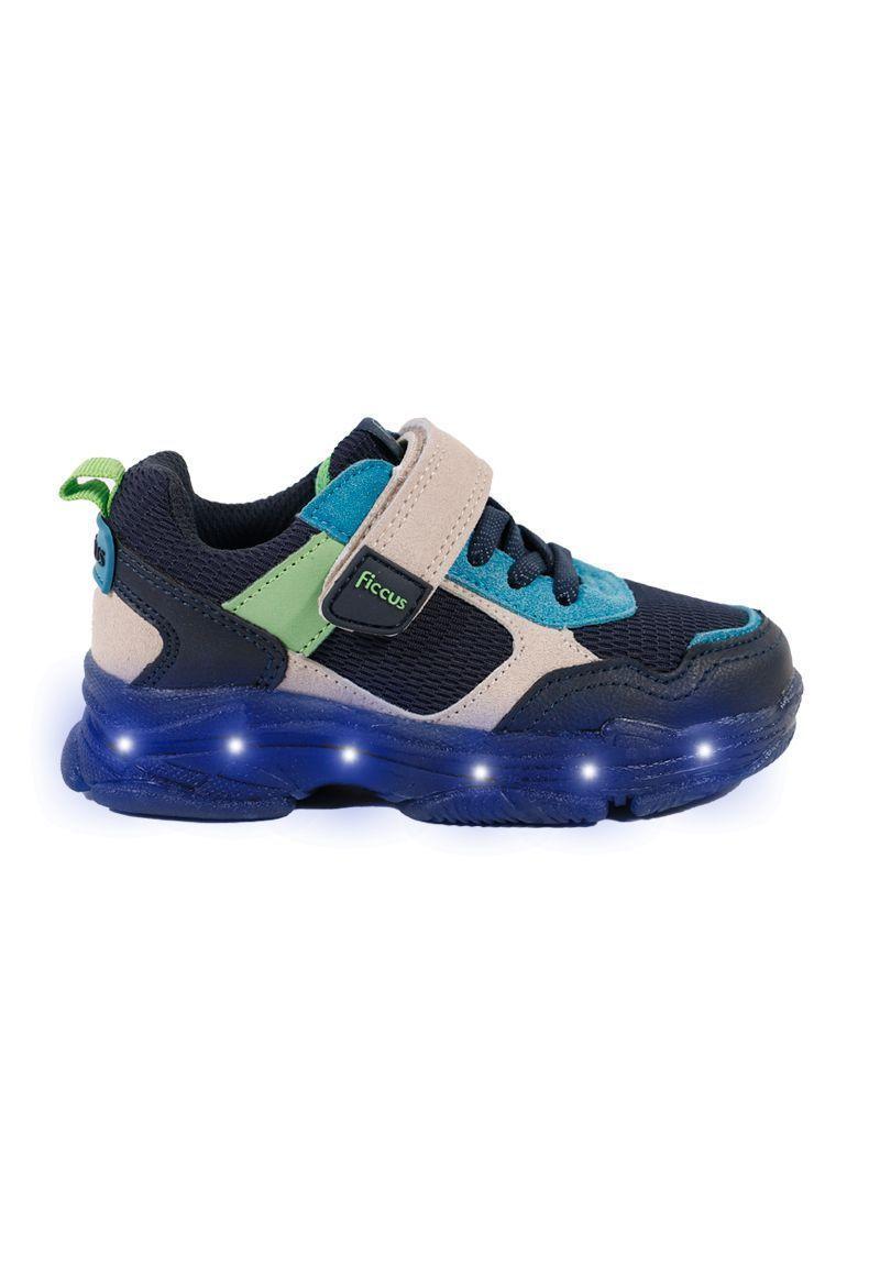 Zapatila Led Velcro Elástico A Caminar Niño Ficcus-2