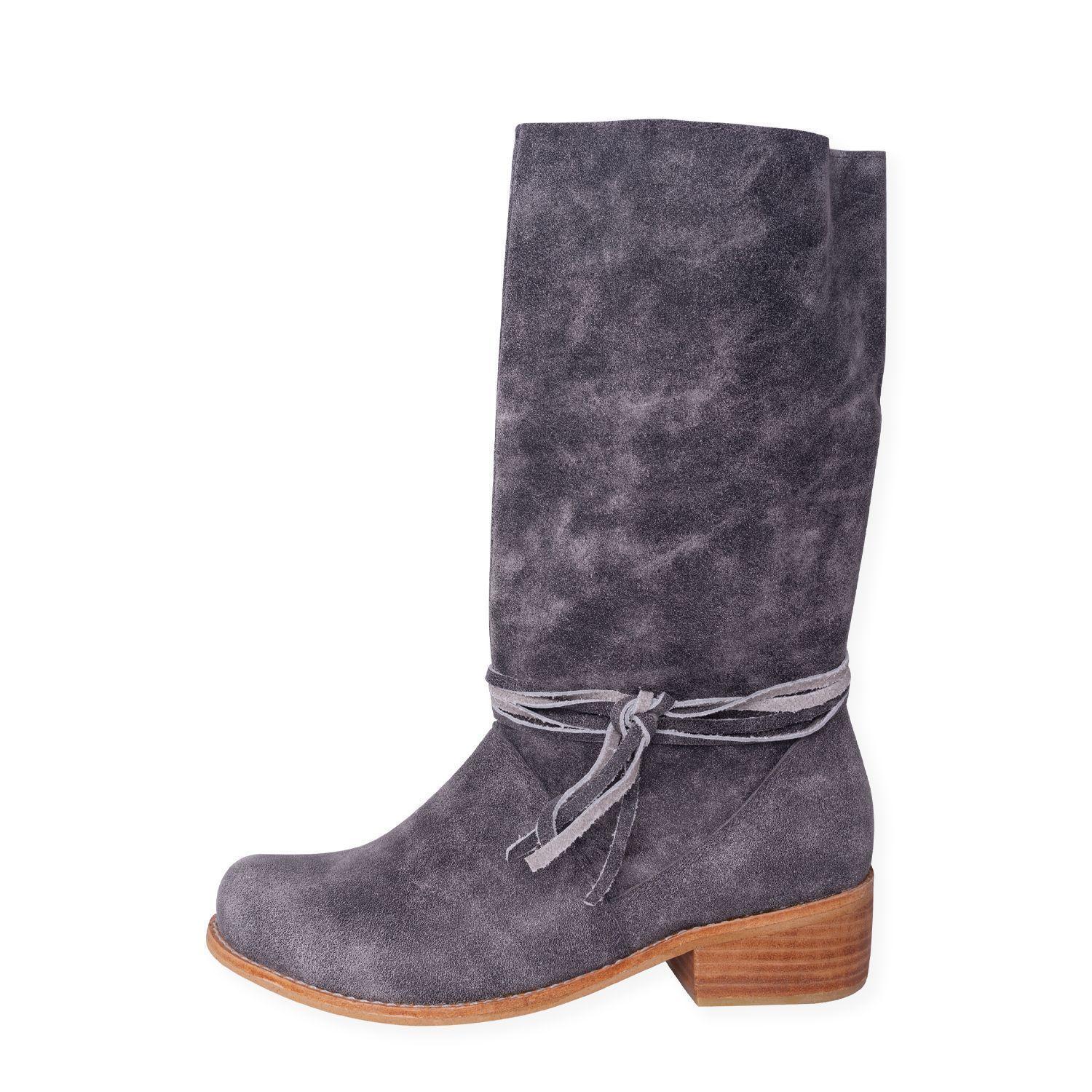 Bota Andrea Cuero Gris-5
