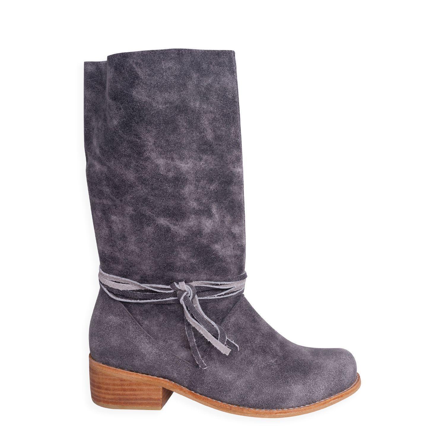 Bota Andrea Cuero Gris-0