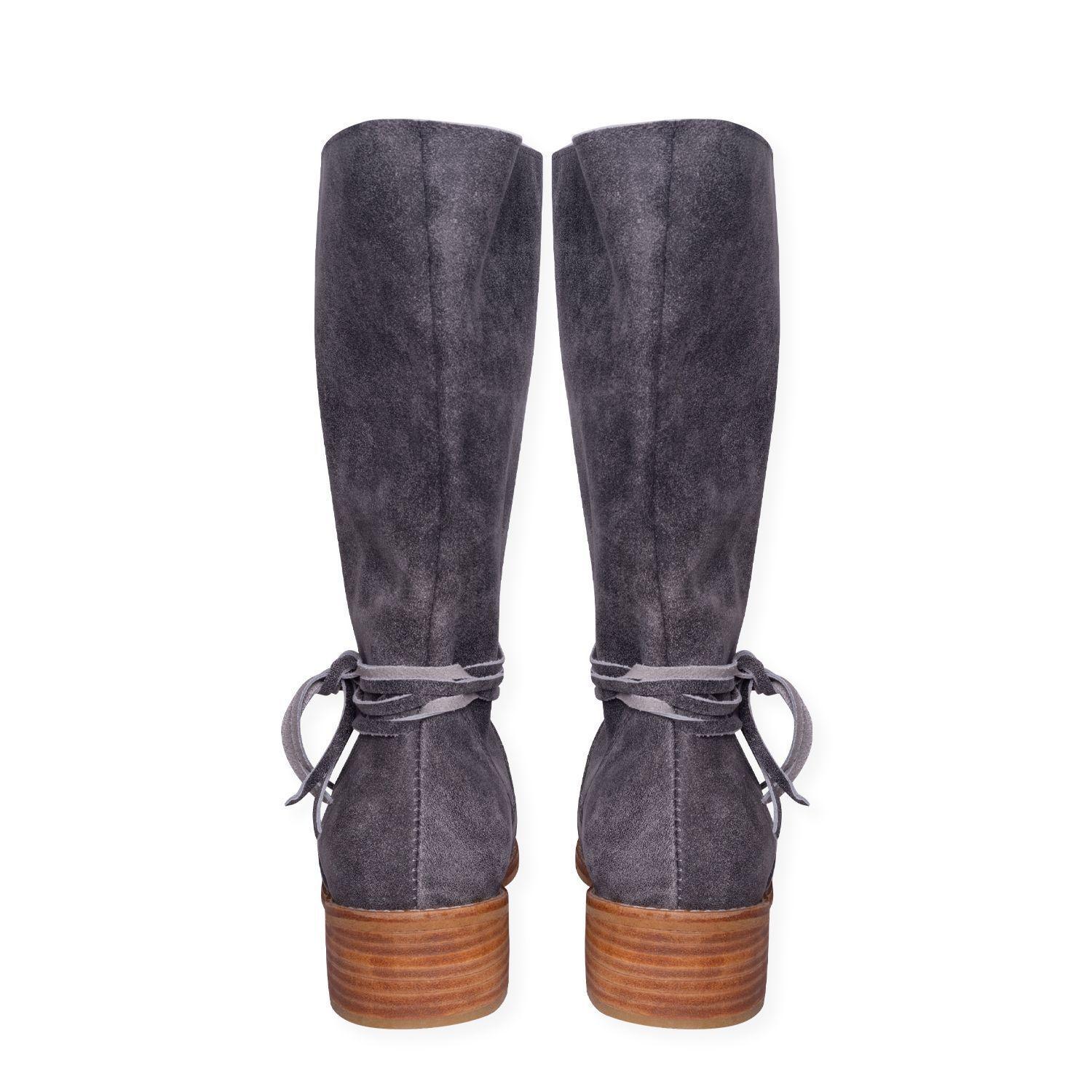 Bota Andrea Cuero Gris-2