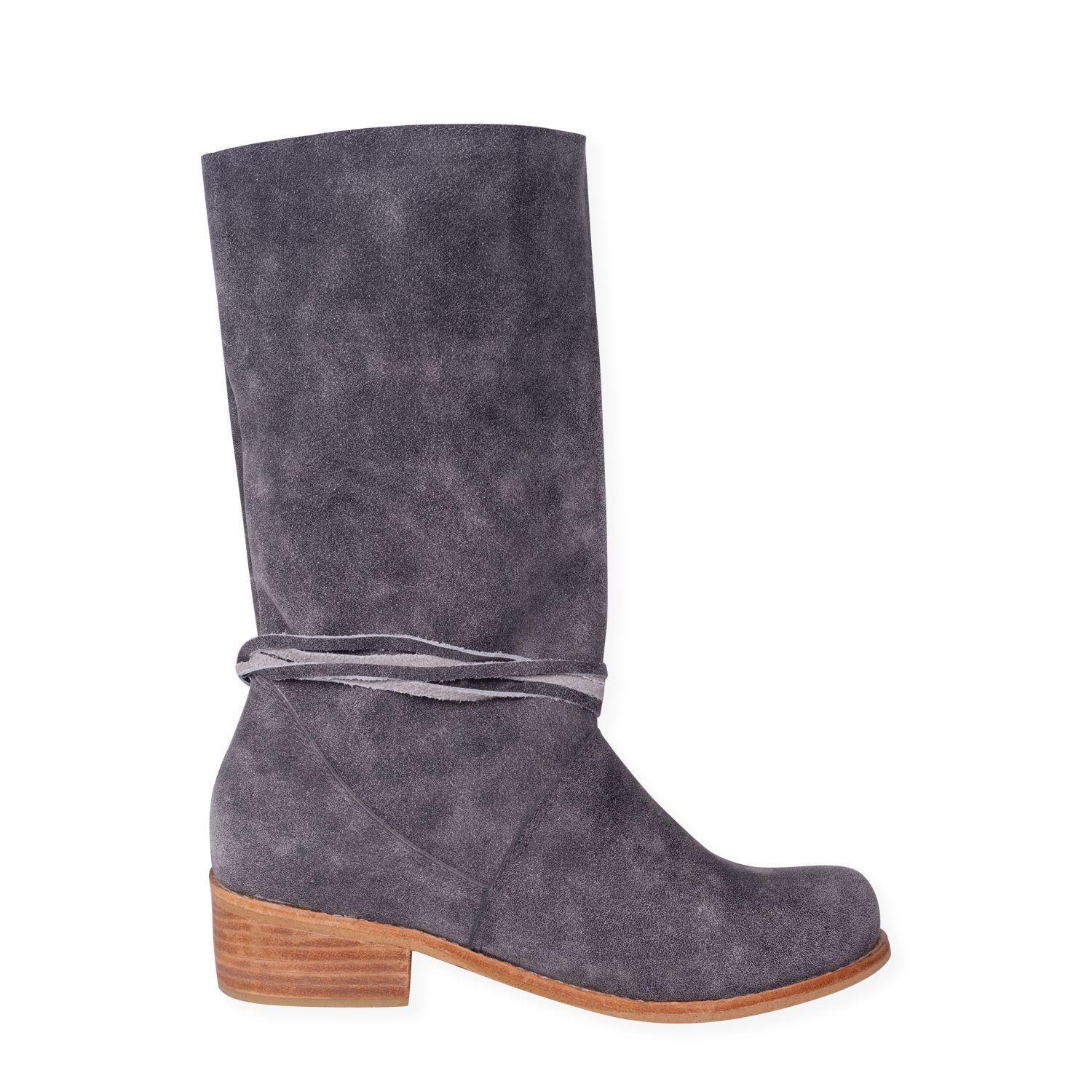 Bota Andrea Cuero Gris-3