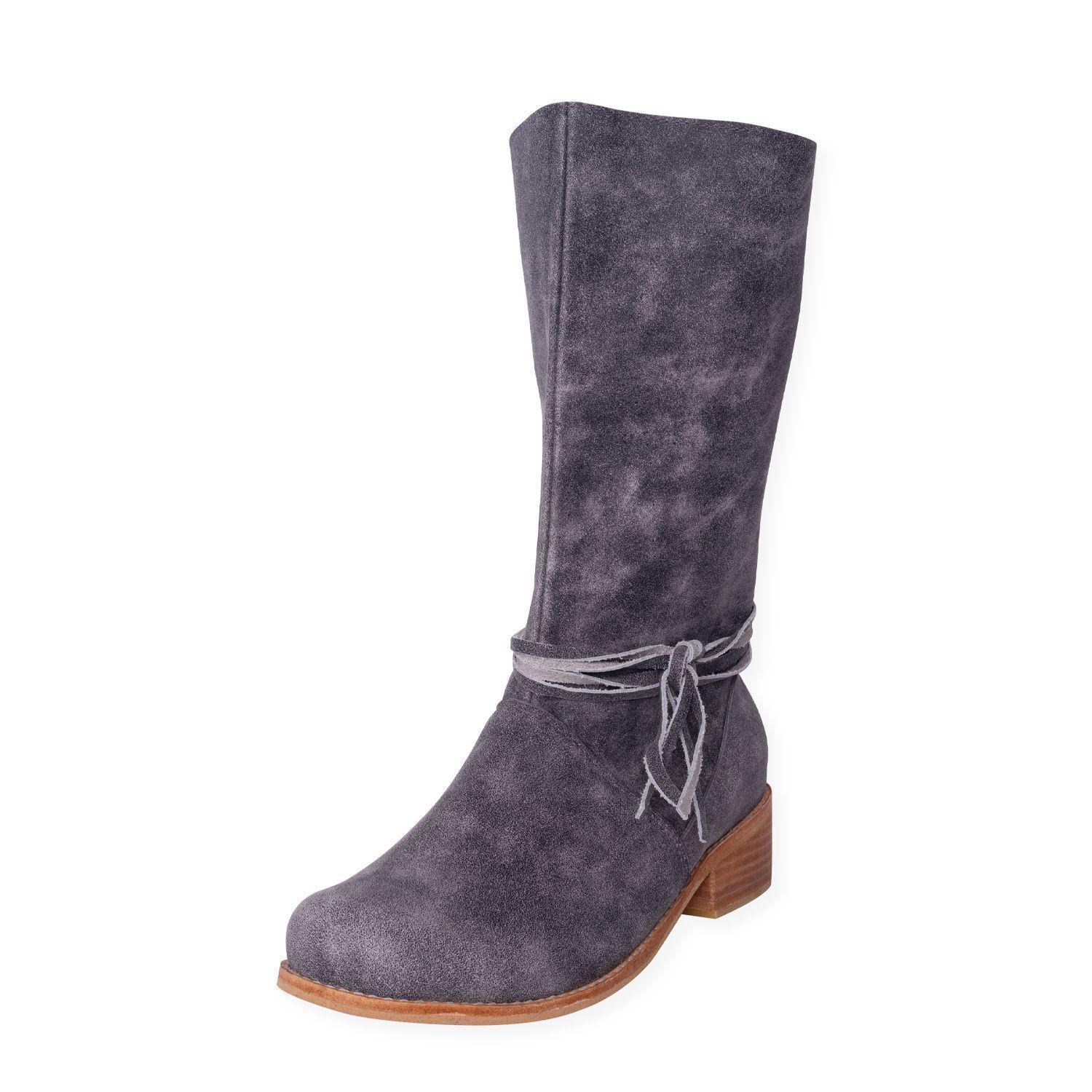 Bota Andrea Cuero Gris-1