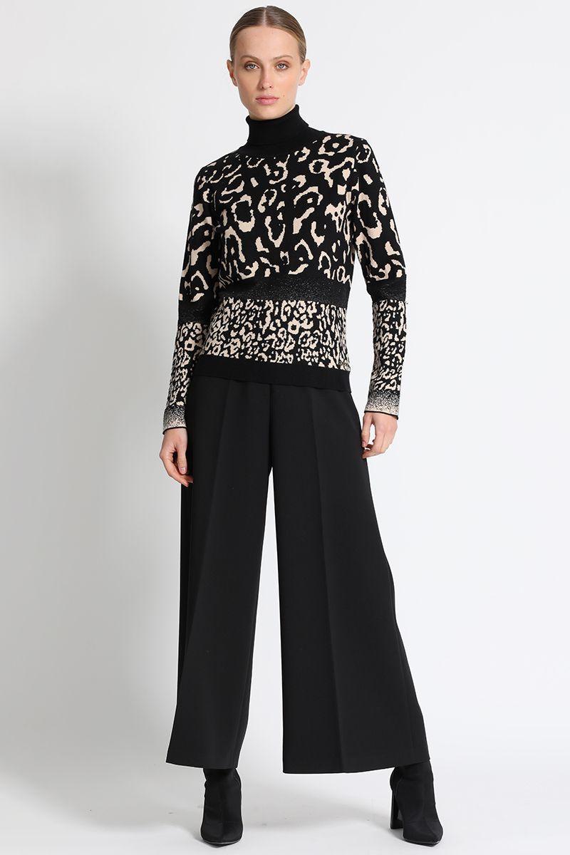 Jersey Tejido Cuello Alto Café Liola-2