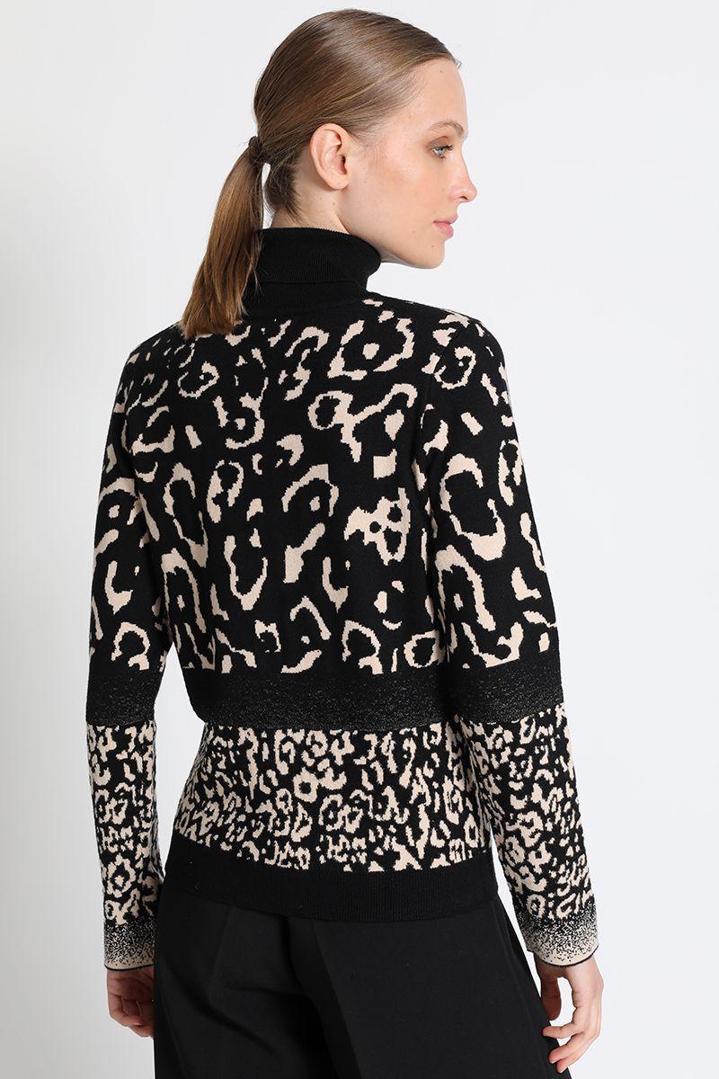 Jersey Tejido Cuello Alto Café Liola-1