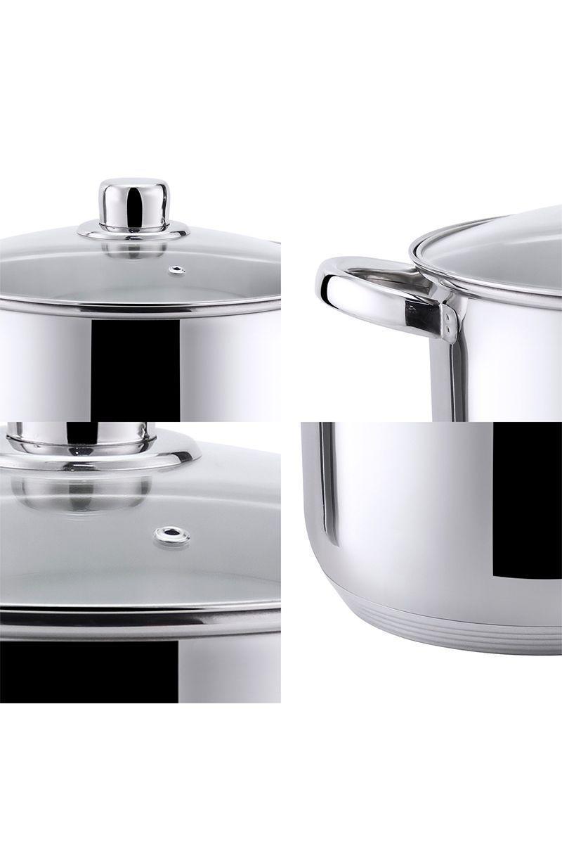 Batería Cocina 6 Piezas Acero Inoxidable Gris-4