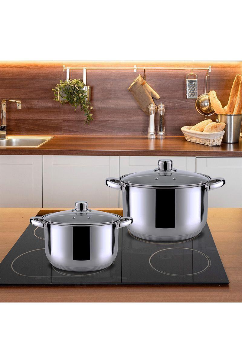 Batería Cocina 6 Piezas Acero Inoxidable Gris-1