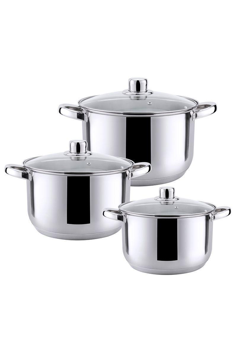 Batería Cocina 6 Piezas Acero Inoxidable Gris-0