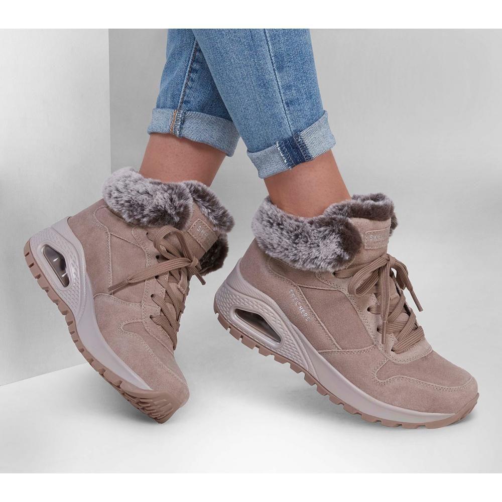 Botin Mujer Uno Rugged Beige Skechers-1